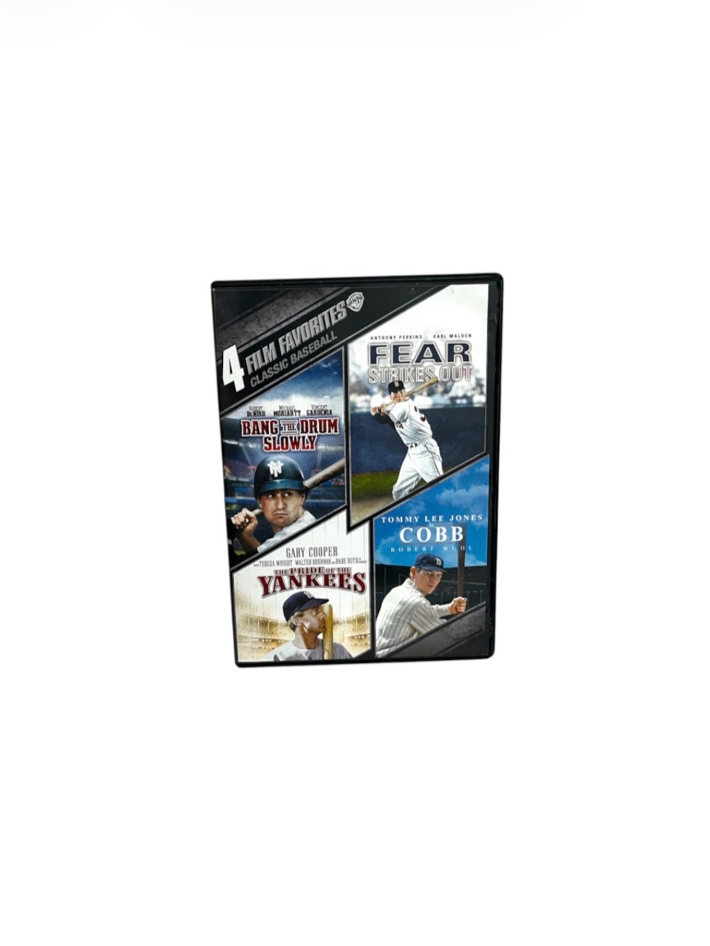 Classic Baseball 4 Film DVDs Fear Strikes Out, Cobb, Bang The Drum, Pride Yankee